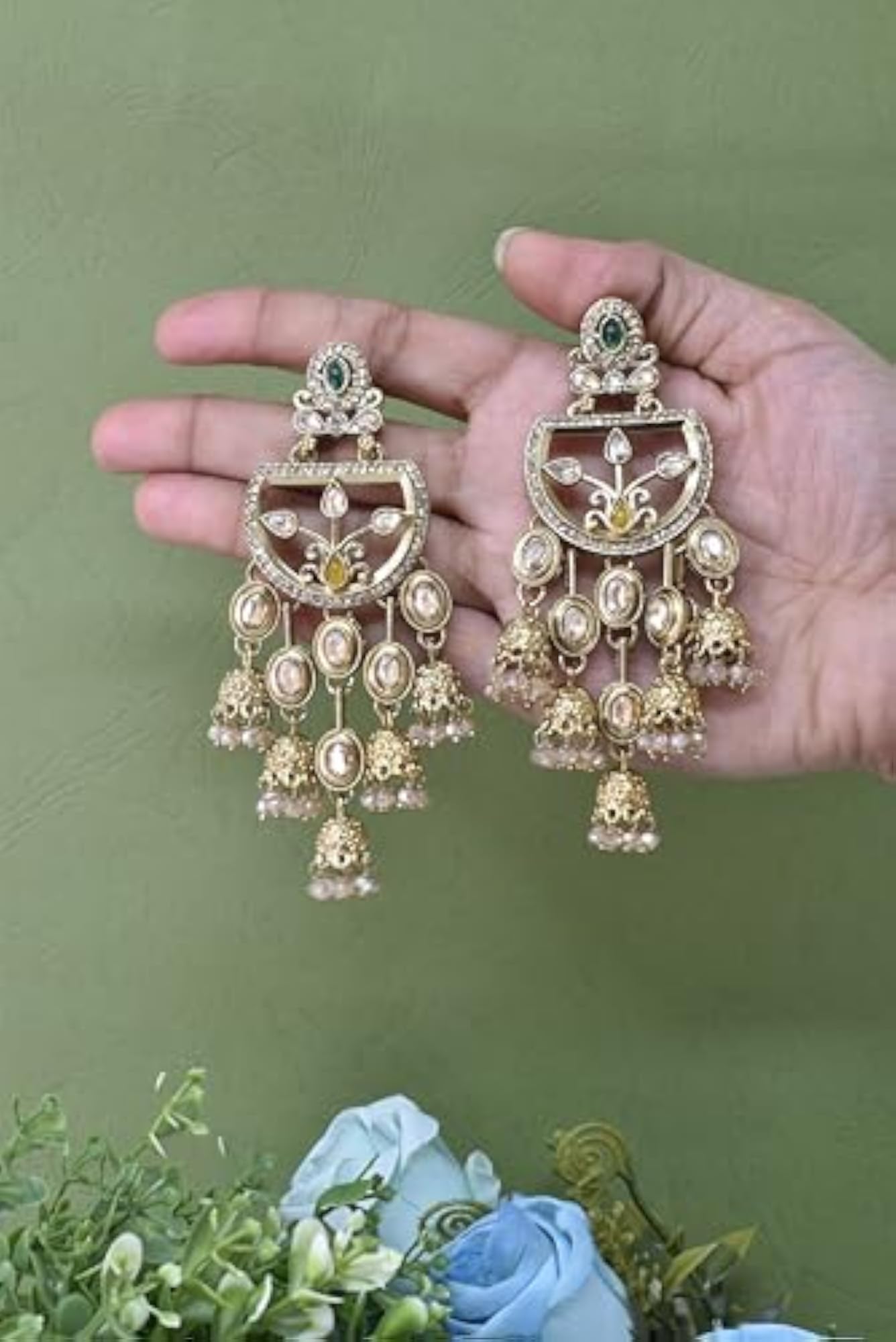 Gold Plated Multi Stylish Chandbali Jhumka Earrings